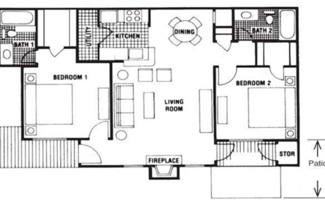 2 beds, 2 baths, 1,000 sqft, $1,083