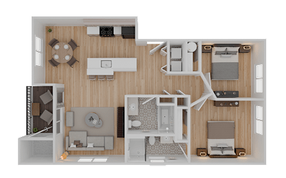 2 beds, 2 baths, 952 sqft, $1,763