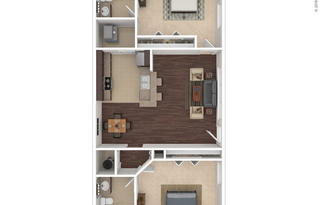 2 beds, 2 baths, 1,100 sqft, $1,845