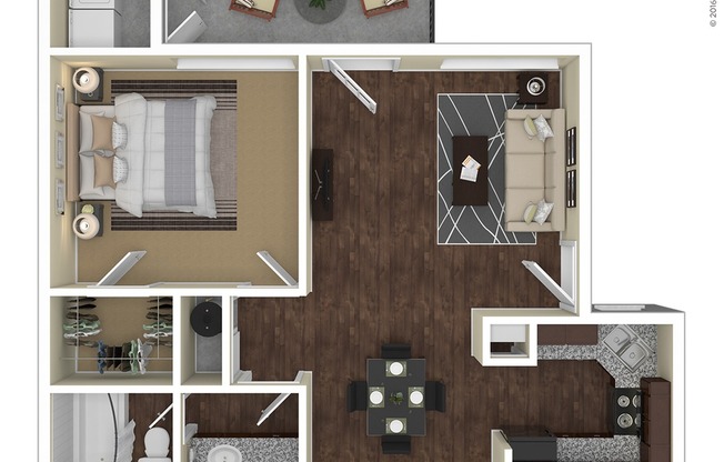 1 Bedroom Floor Plan | Apartments For Rent In Chandler, AZ | Arches at Hidden Creek Apartments