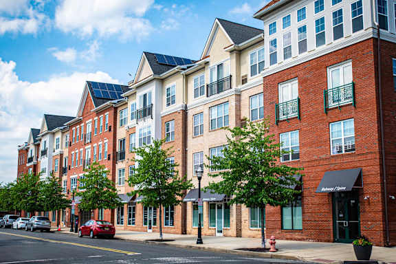 Building Exterior at Park Square Apartments, New Jersey, 07065