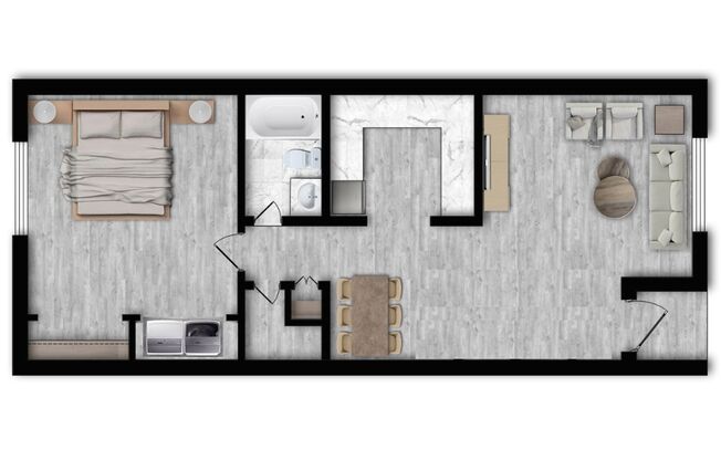 1 bed, 1 bath, 616 sqft, $1,450, Unit 107