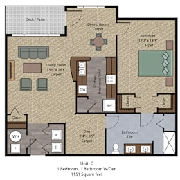 1 bed, 1 bath, 1,151 sqft, $1,591