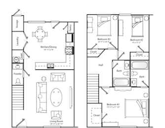 3 beds, 2.5 baths, 1,273 sqft, $1,420
