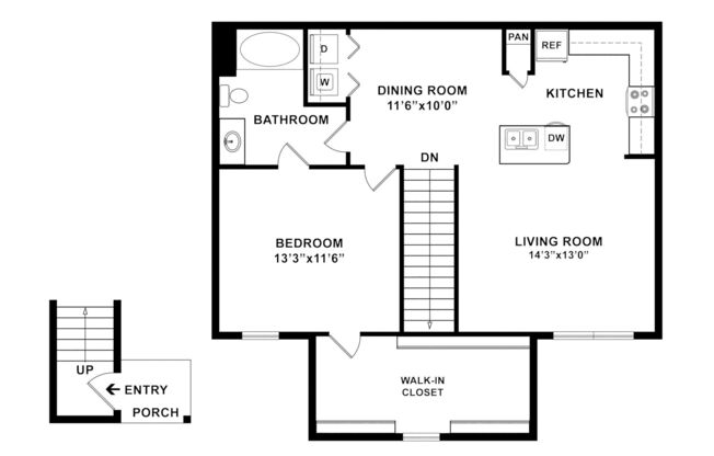 1 bed, 1 bath, 910 sqft, $1,320
