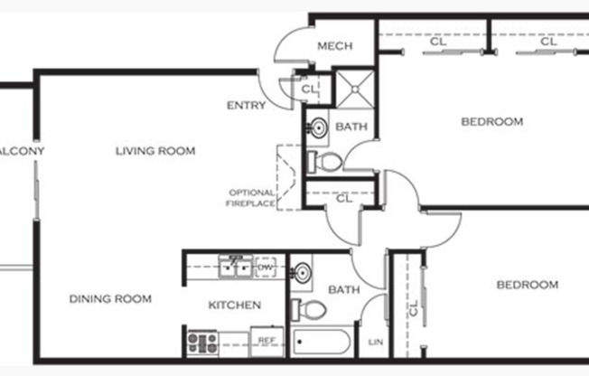 2 beds, 2 baths, 1,129 sqft, $924, Unit 181305