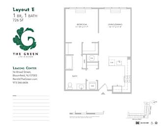 1 bed, 1 bath, 726 sqft, $2,455