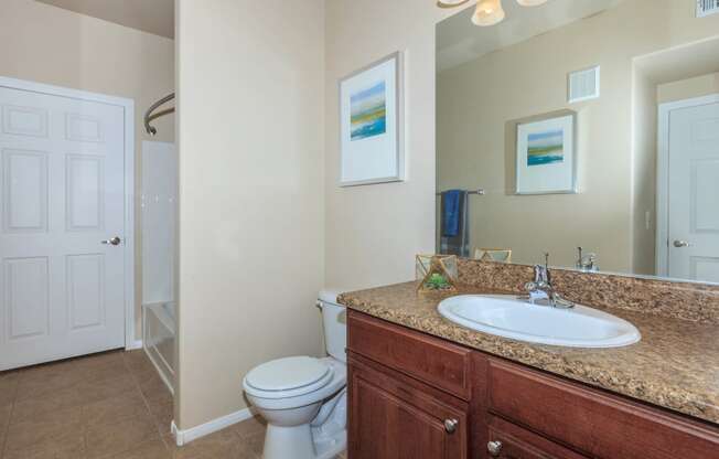 Renovated Bathrooms With Quartz Counters at The Preserve by Picerne, N Las Vegas