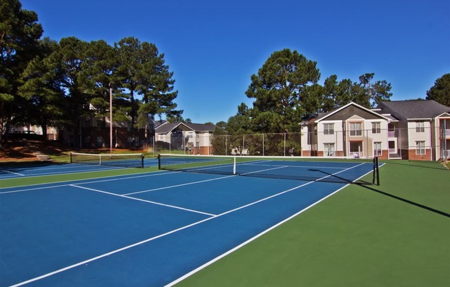 Tennis court at The Falls Apartments in Raleigh NC