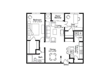1 bed, 1 bath, 1,016 sqft, $1,800
