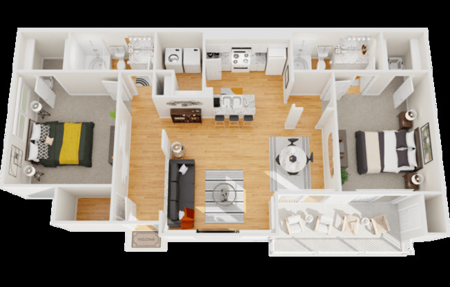 2 beds, 2 baths, 1,041 sqft, $1,759