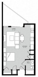 Studio, 1 bath, 548 sqft, $1,582