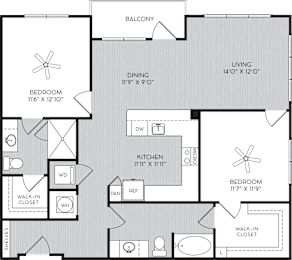 2 beds, 2 baths, 1,183 sqft, $1,973