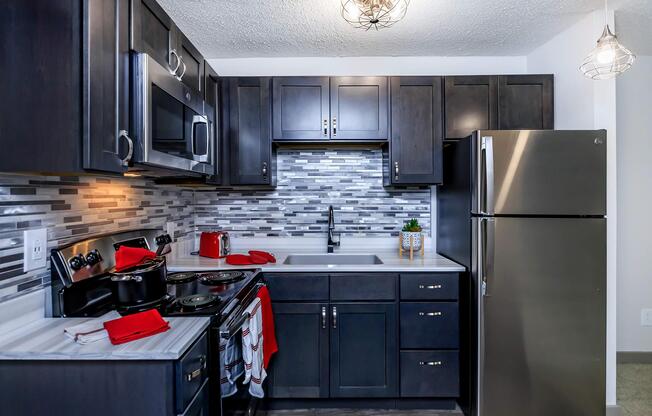 well-equipped kitchen at Sunrise Apartments in Nashville, Tennessee