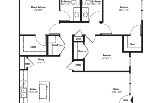 3 beds, 2 baths, 1,302 sqft, $1,905