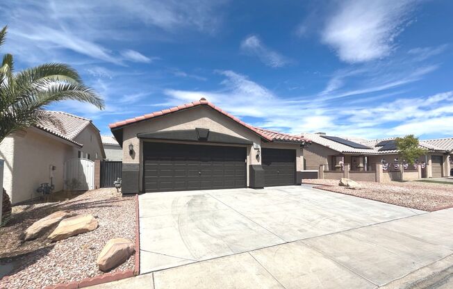 single story, 4 bed, 2 bath, 3 car garage with no HOA