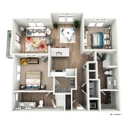 2 beds, 2 baths, 1,145 sqft, $2,295