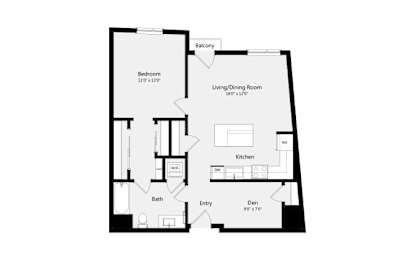 1 bed, 1 bath, 841 sqft, $4,048