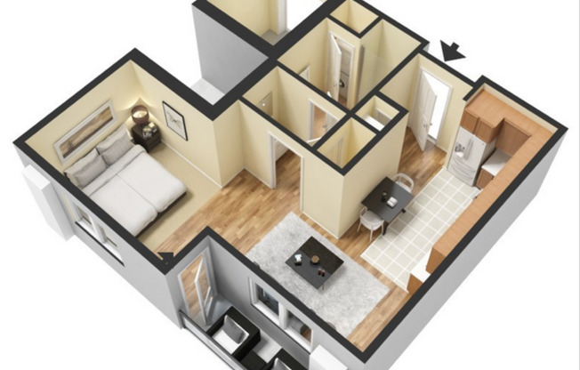 Studio, 1 bath, 705 sqft, $925, Unit 1305-209