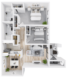 2 beds, 2 baths, 973 sqft, $1,450