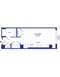 Studio, 1 bath, 557 sqft, $1,769