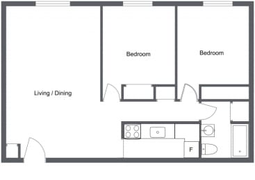2 beds, 1 bath, 700 sqft, $1,138