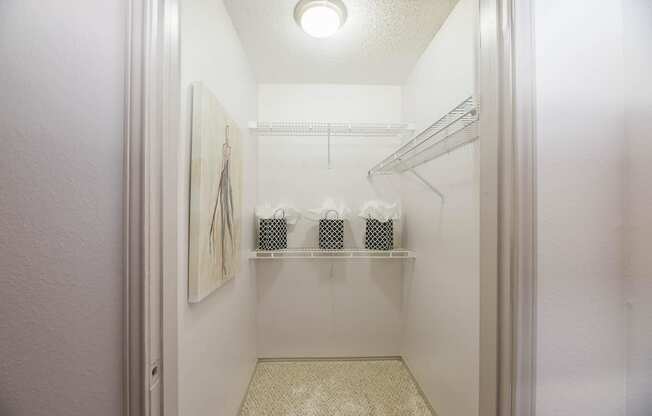 spacious closet in two bedroom apartment