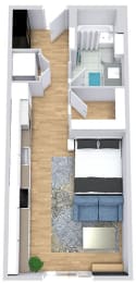 Studio, 1 bath, 514 sqft, $1,589