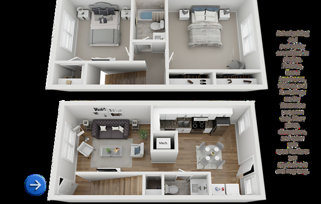 2 beds, 1.5 baths, 1,100 sqft, $1,421, Unit H4