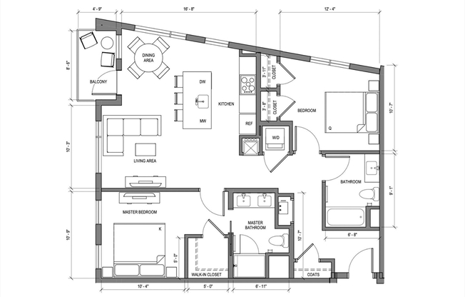 2 beds, 2 baths, 1,024 sqft, $4,000, Unit 725