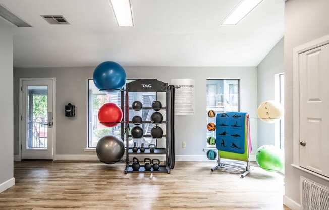 yoga and gym in luxury austin apartment
