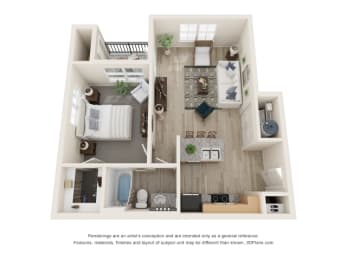 1 bed, 1 bath, 695 sqft, $1,400