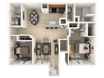 2 beds, 2 baths, 1,145 sqft, $1,480