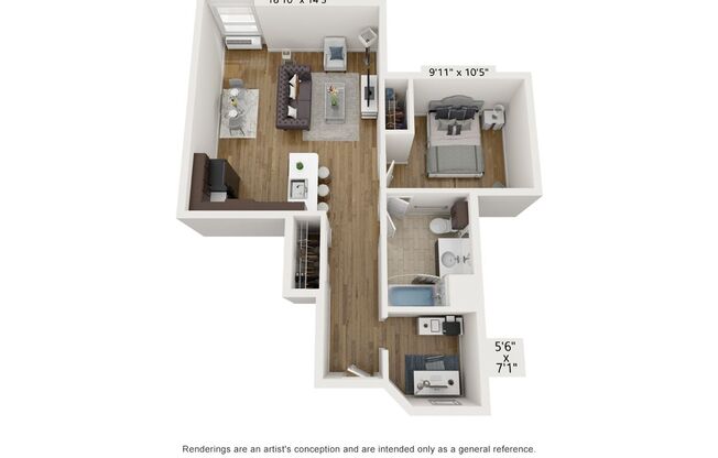 1 bed, 1 bath, 751 sqft, $2,195, Unit 211