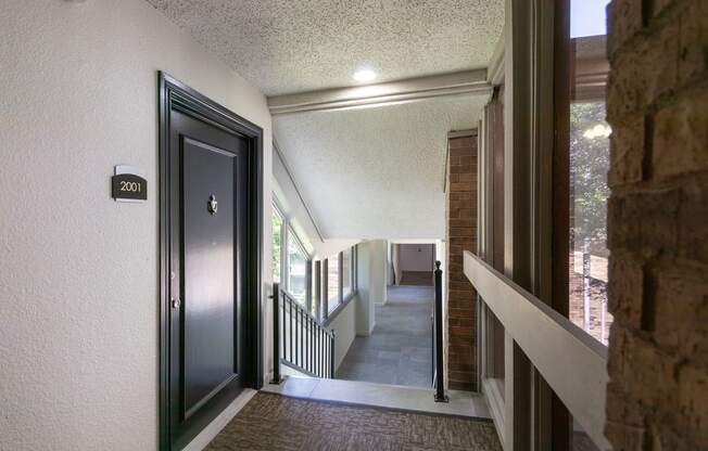 This is a photo of the hallway at Cambridge Court Apartments in Dallas, TX.