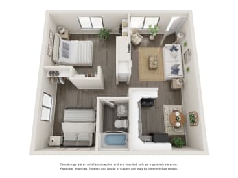 2 beds, 1 bath, 754 sqft, $1,221