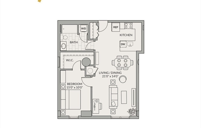 1 bed, 1 bath, 814 sqft, $3,000, Unit 410