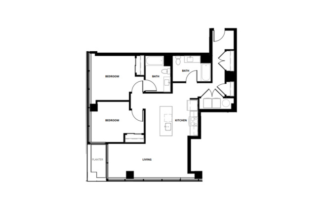 2 beds, 2 baths, 1,157 sqft, $4,195, Unit 114