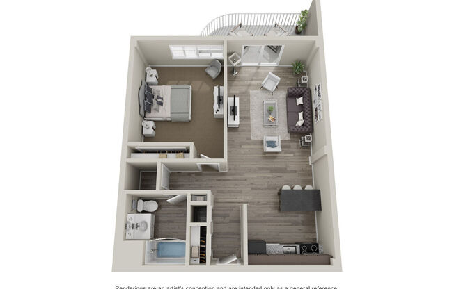 1 bed, 1 bath, 673 sqft, $1,011