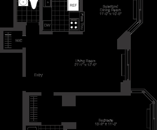 1 bed, 1.5 baths, $7,655, Unit 28H