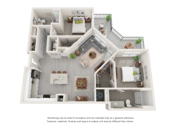2 beds, 2 baths, 1,215 sqft, $1,828