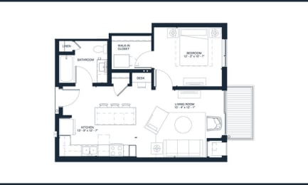 1 bed, 1 bath, 694 sqft, $1,912