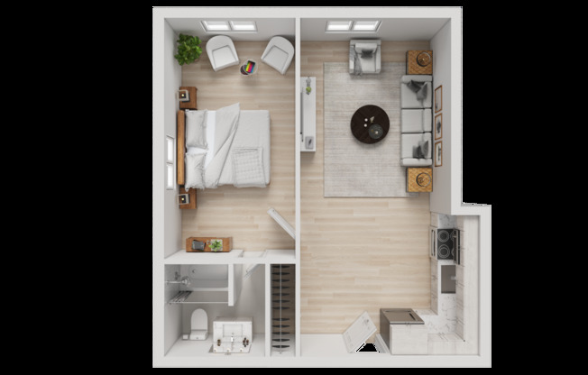 1 bed, 1 bath, 729 sqft, $1,466, Unit D-121