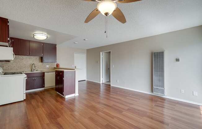 Wood Floor Living Room at Park Merridy, California