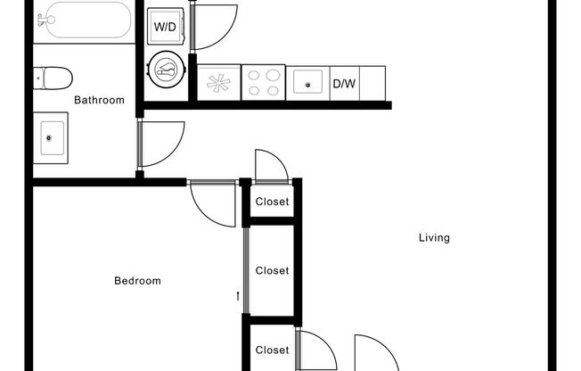 1 bed, 1 bath, 600 sqft, $1,445, Unit 17