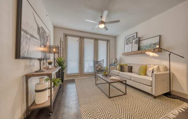 Stylish Living Area at The Retreat at the Rim in North San Antonio, TX