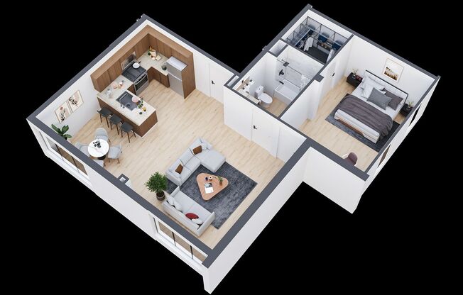 1 bed, 1 bath, 742 sqft, $1,629, Unit 302