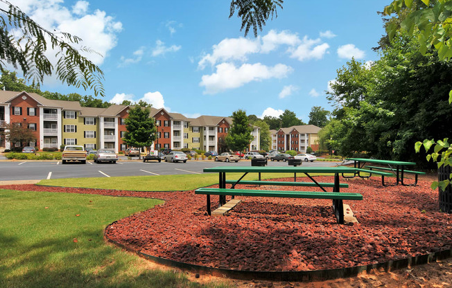 Picnic area by community grills