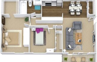 2 beds, 1 bath, 756 sqft, $1,150, Unit 5-303