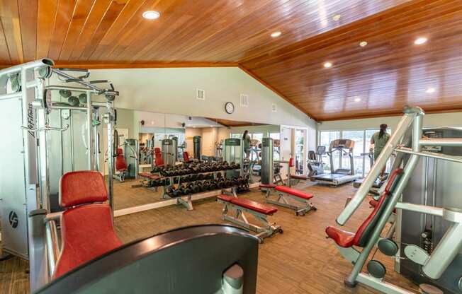 Kimball court fitness center with equipment and cardio machines